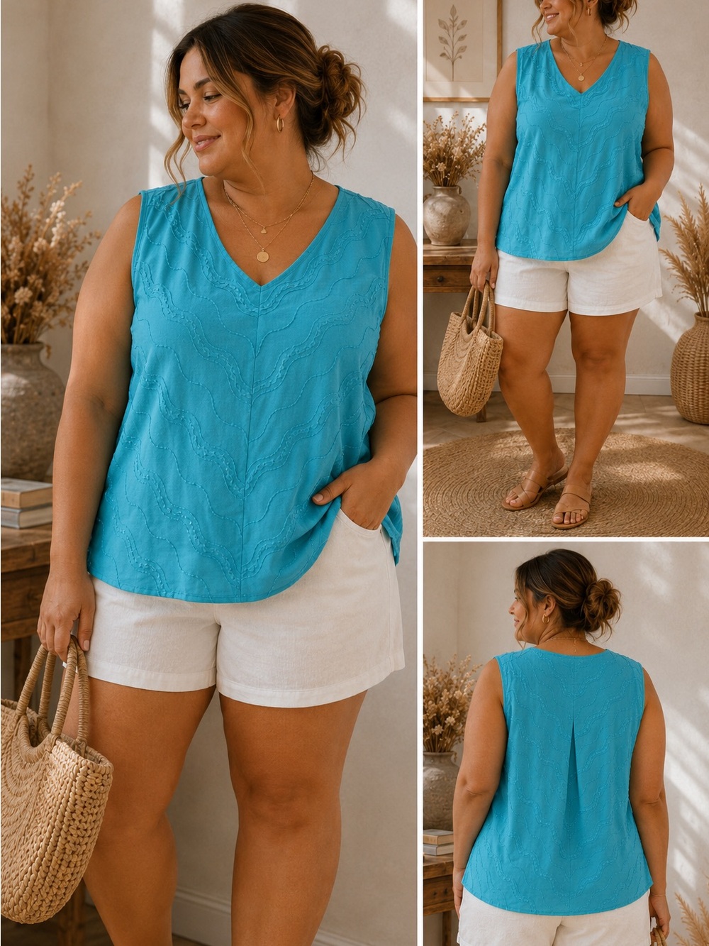 Selene Sport Turquoise Sleeveless V-Neck Tank